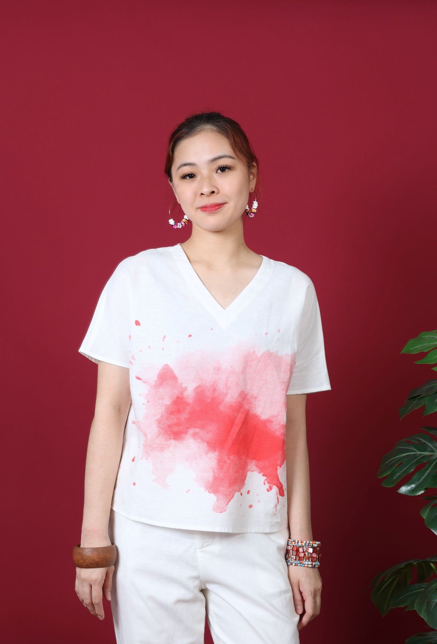 Paint Splatter Short Sleeve Top