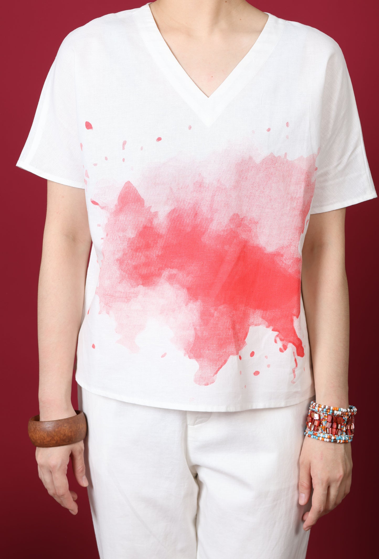 Paint Splatter Short Sleeve Top
