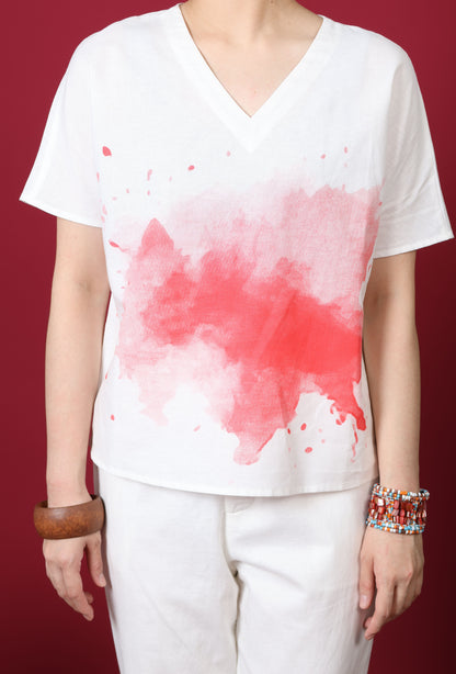 Paint Splatter Short Sleeve Top