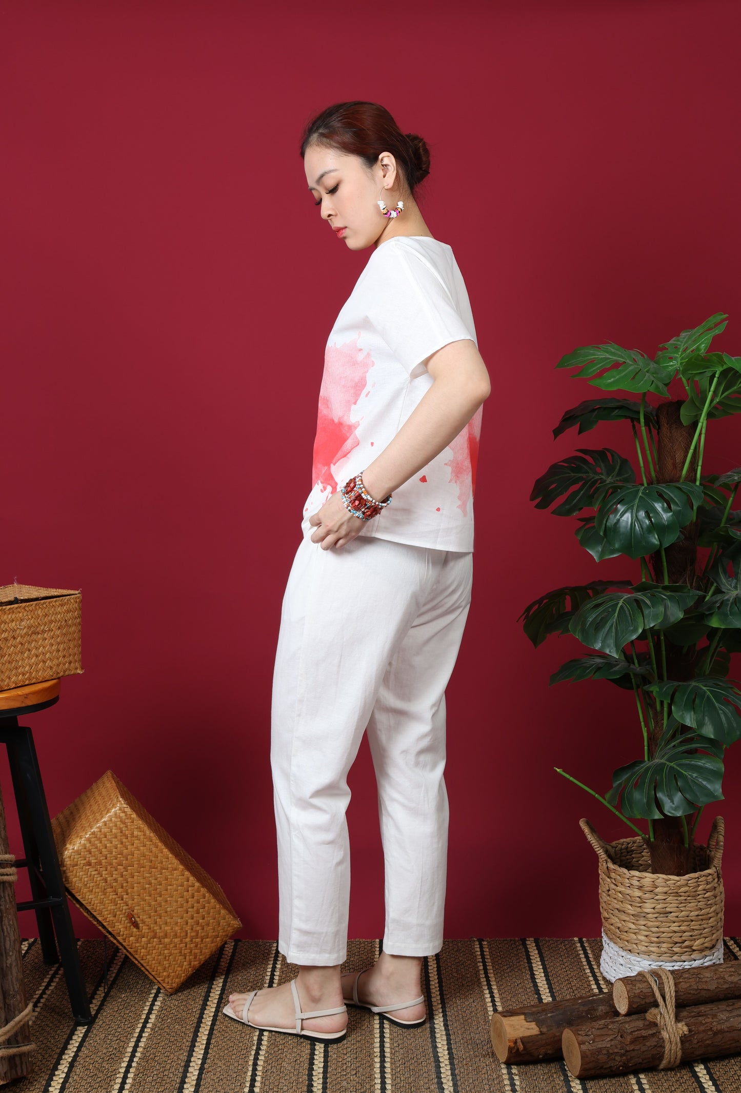 Paint Splatter Short Sleeve Top