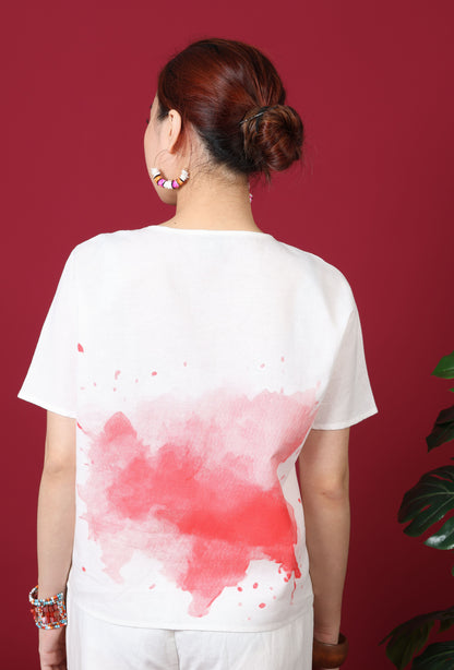 Paint Splatter Short Sleeve Top