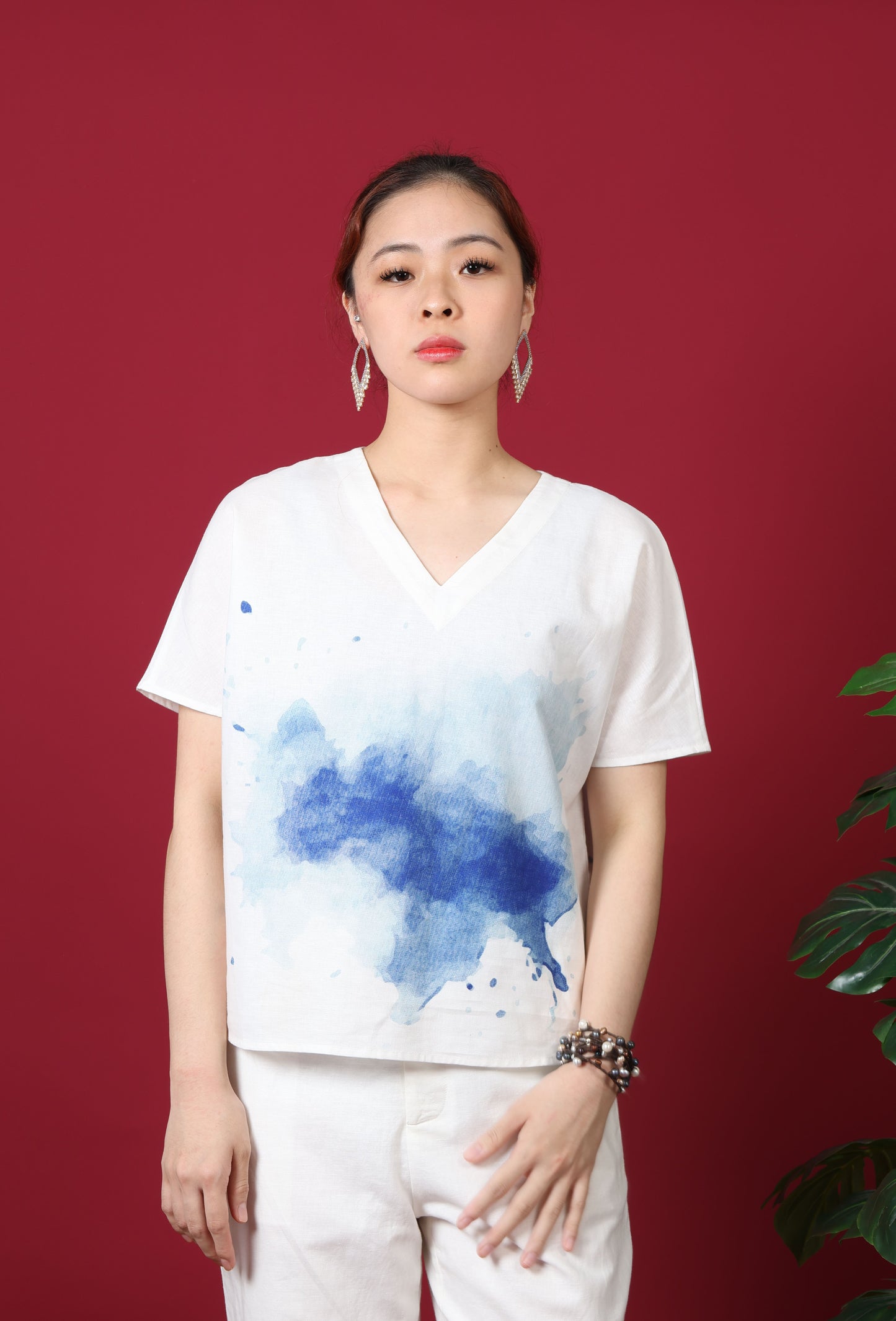 Paint Splatter Short Sleeve Top