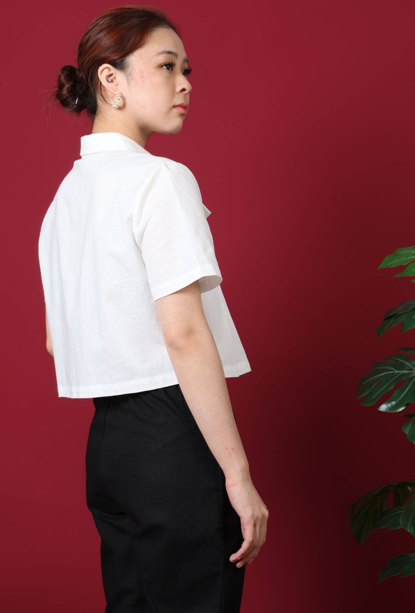 Pleated Crop Shirt