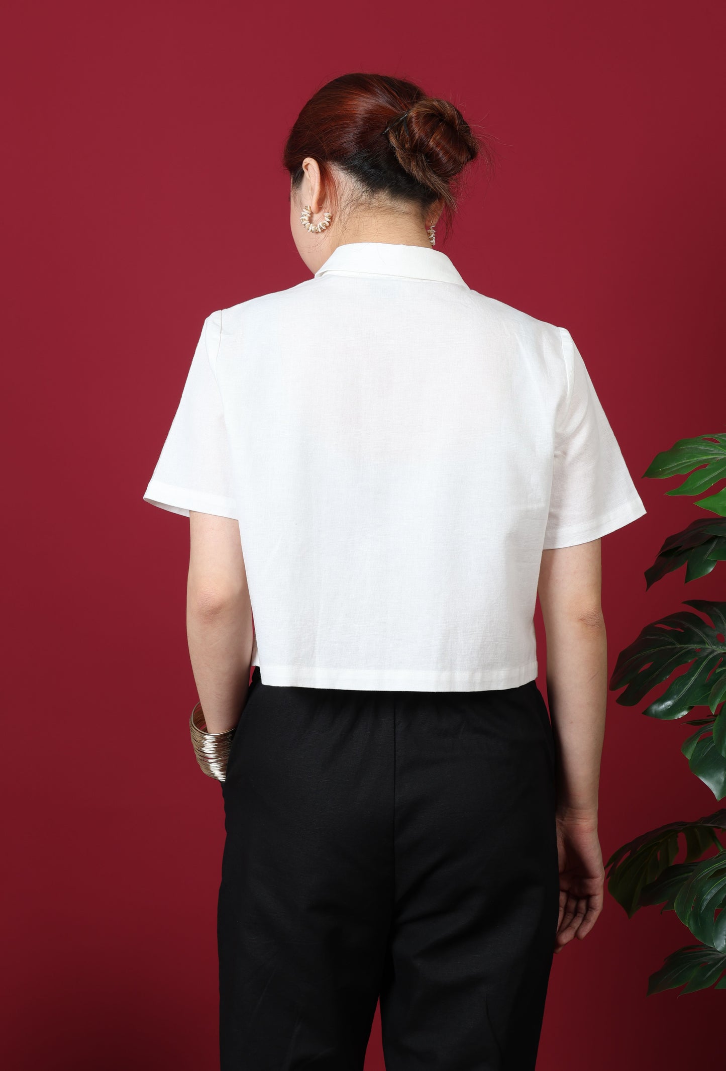 Pleated Crop Shirt