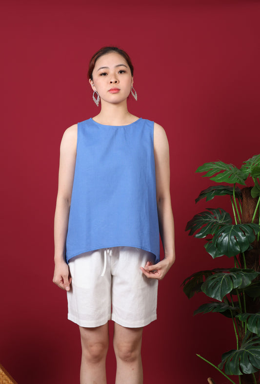 Back Pleat Cut-Out Top