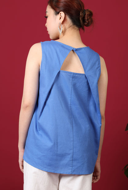 Back Pleat Cut-Out Top