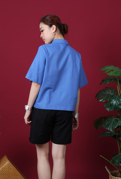 Front Zip Crop Shirt
