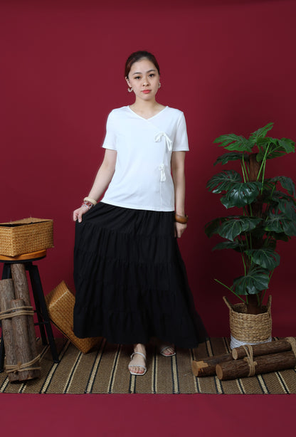 Ribbon Tie Short Sleeve Top