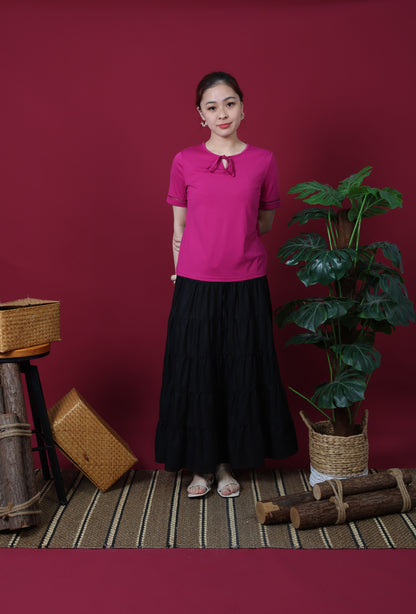 Ribbon Detail Neckline Top