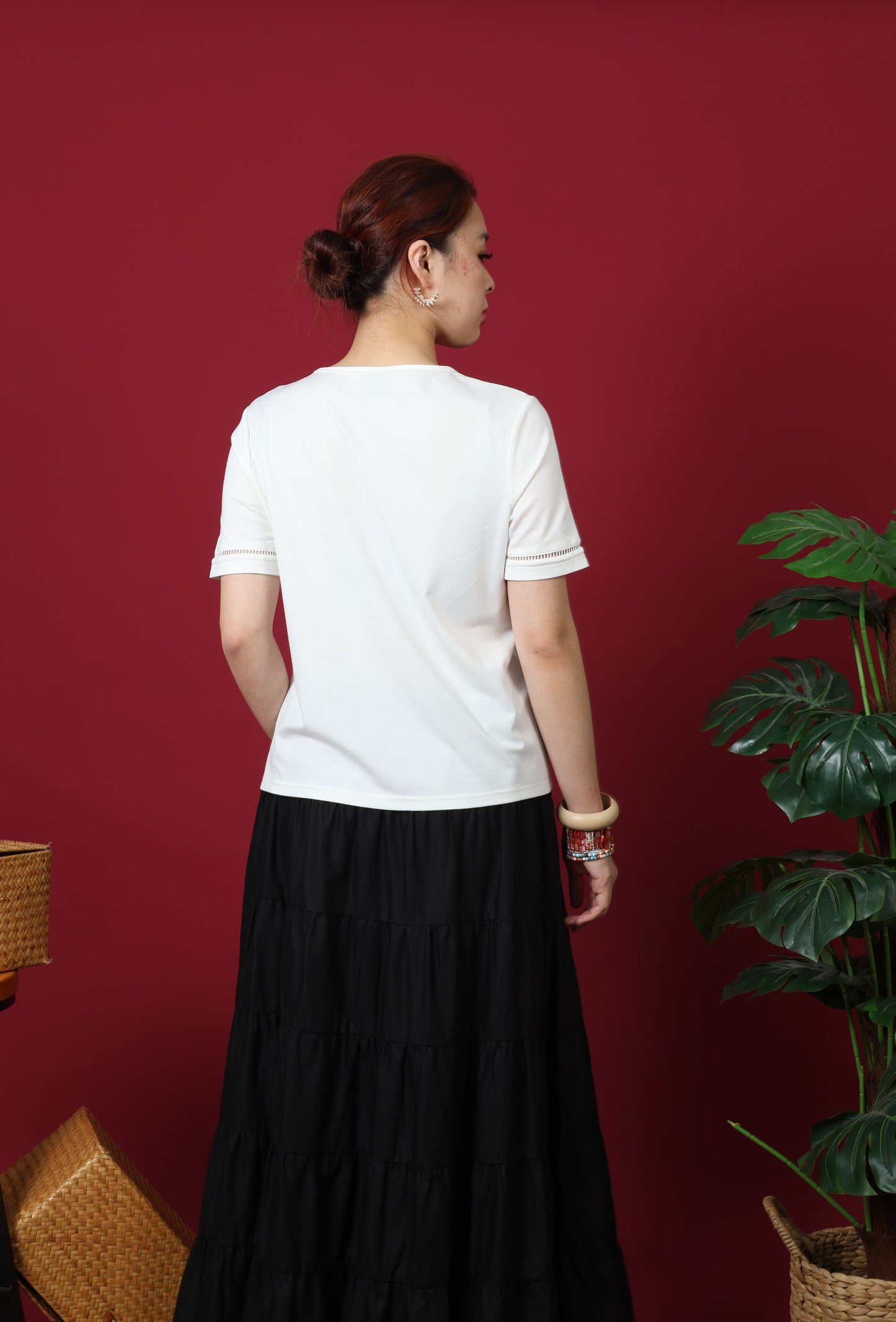 Ribbon Detail Neckline Top