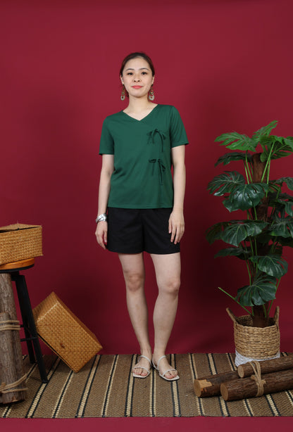 Ribbon Tie Short Sleeve Top
