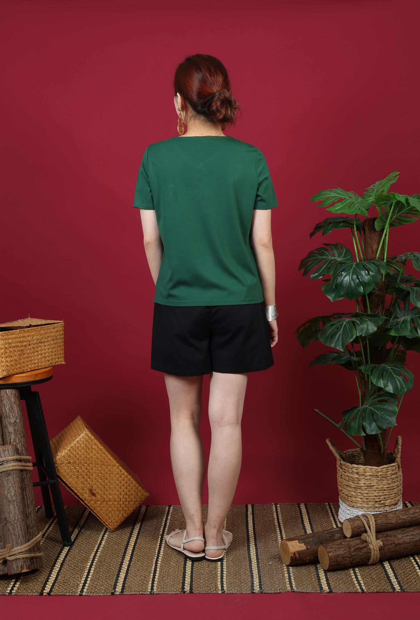 Ribbon Tie Short Sleeve Top