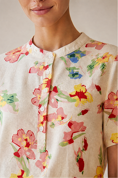 PRINTED SHORT SLEEVE TOP