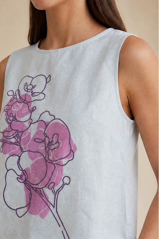 PRINTED SLEEVELESS TOP