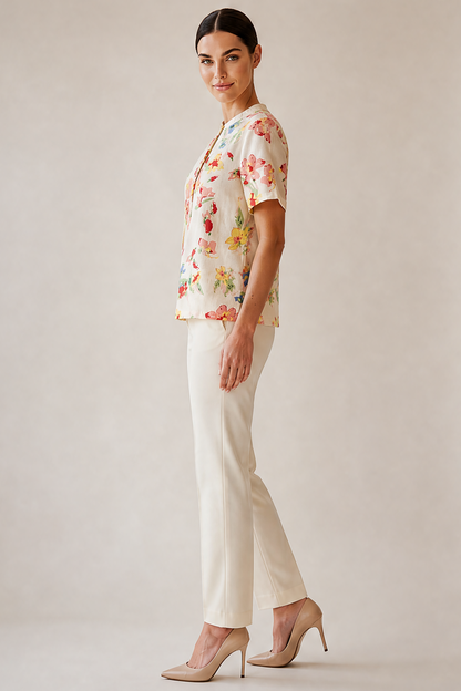PRINTED SHORT SLEEVE TOP