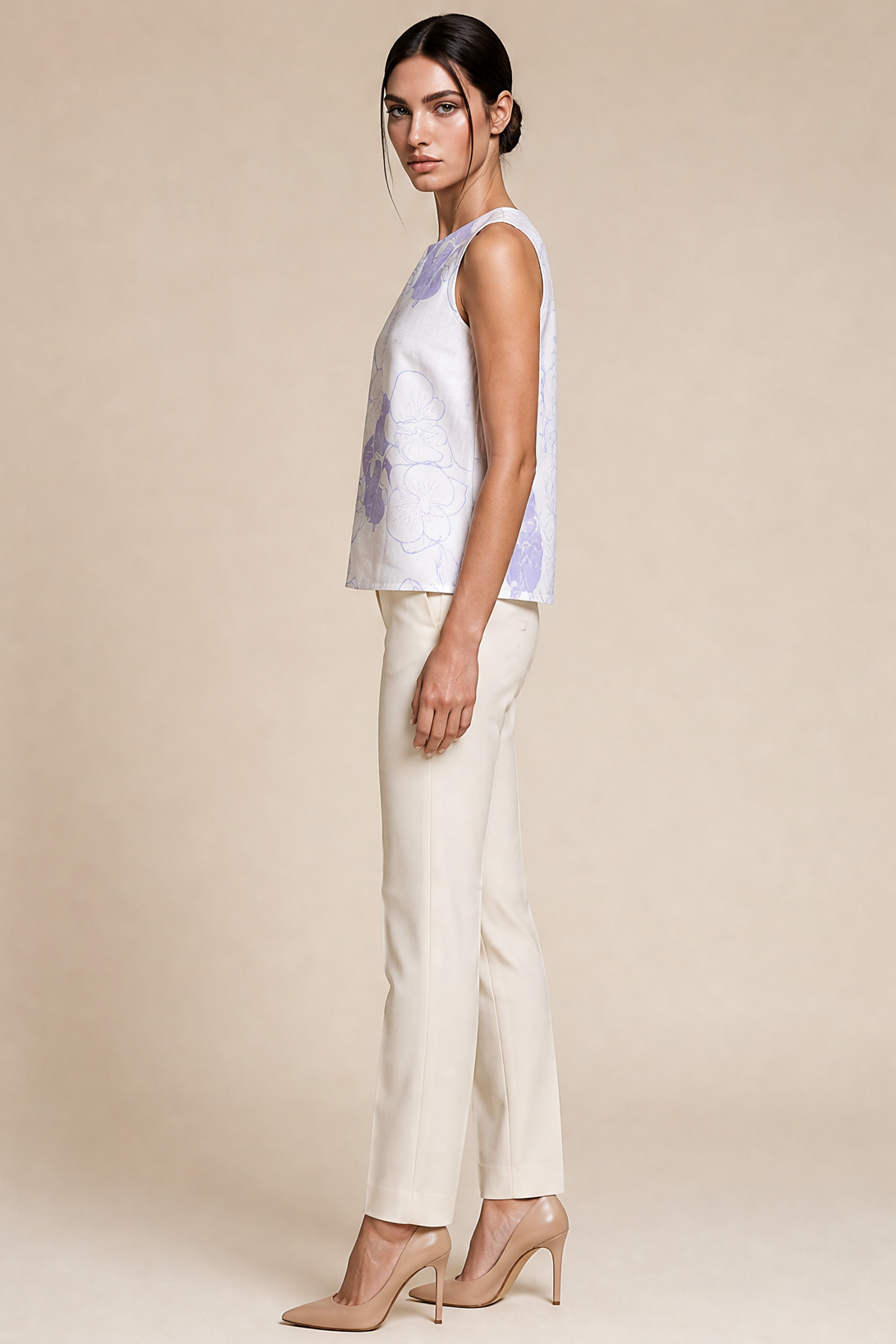 PRINTED SLEEVELESS TOP