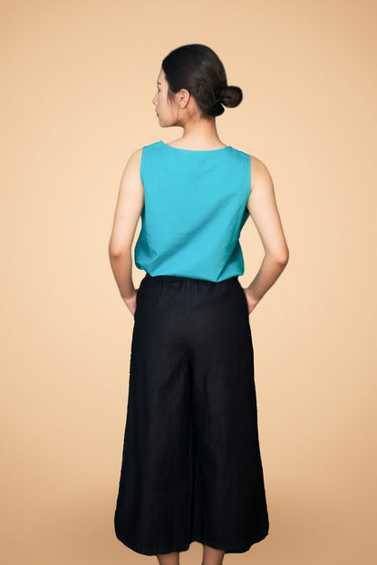 Mix Fabric Chanbray Long Pant