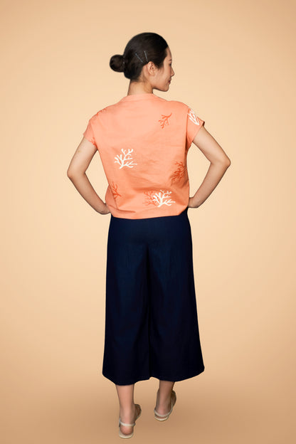 Mix Fabric Chanbray Long Pant