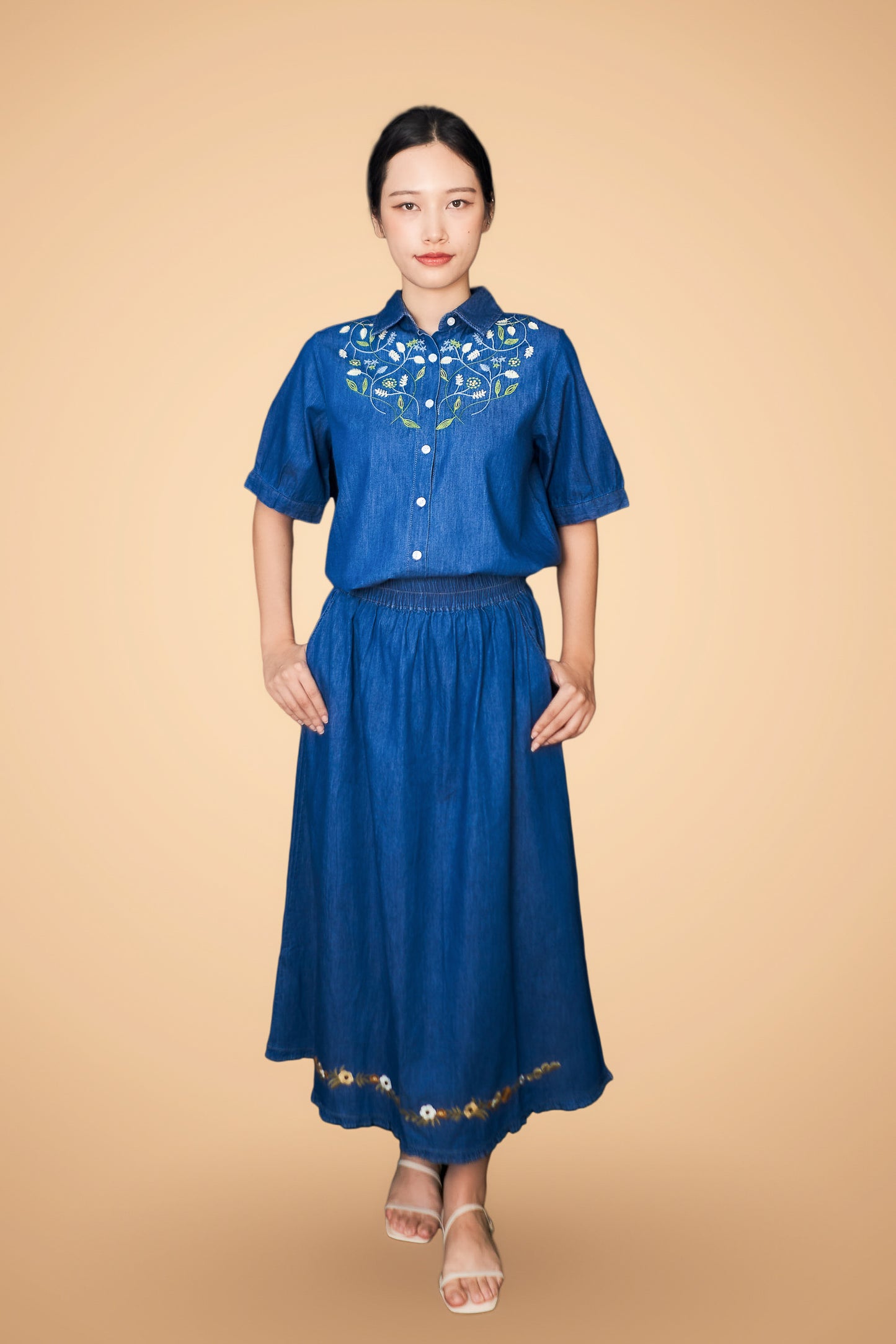 Embroidered Short Sleeve Top