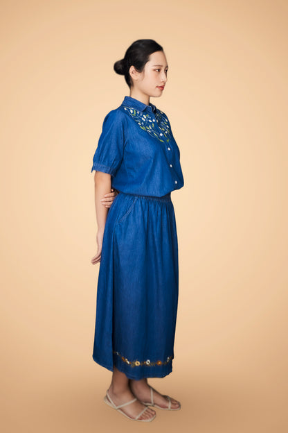 Embroidered Maxi Skirt