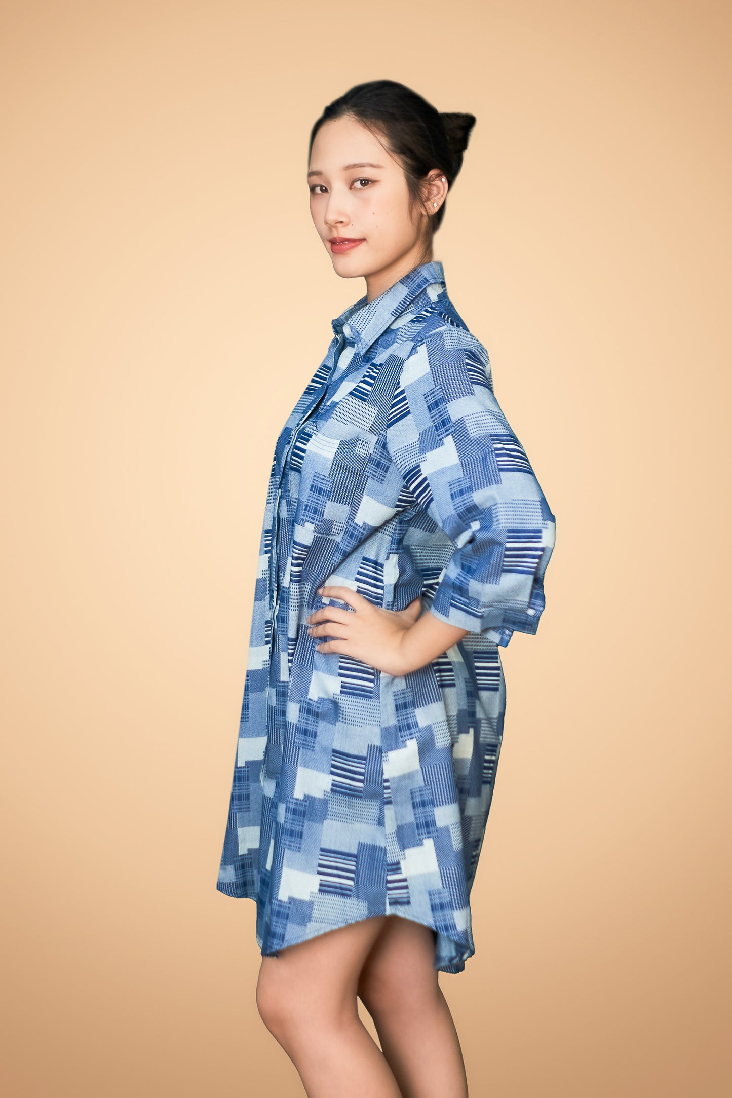 Printed 3/4 Sleeve Dress