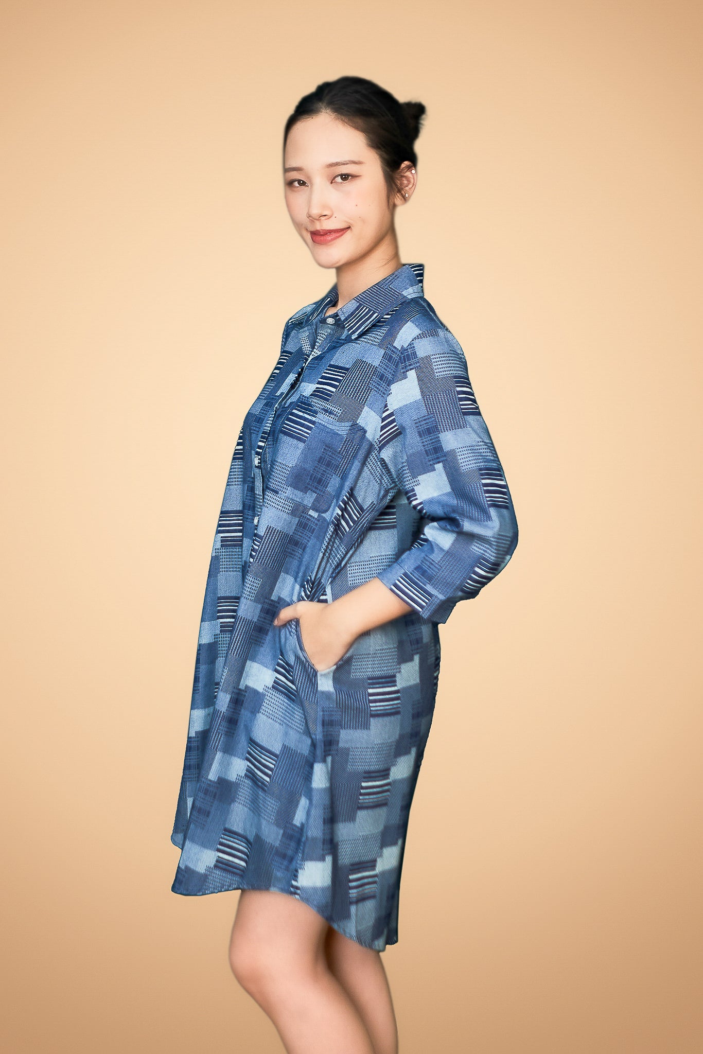 Printed 3/4 Sleeve Dress