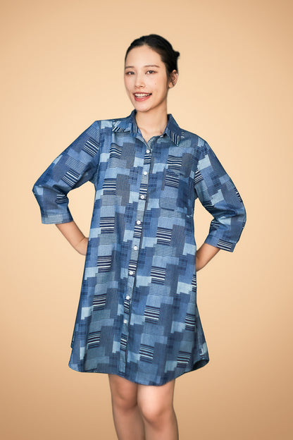 Printed 3/4 Sleeve Dress