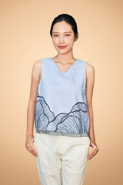 Printed Layered Sleeveless Top