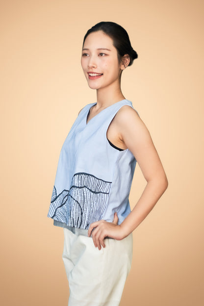 Printed Layered Sleeveless Top