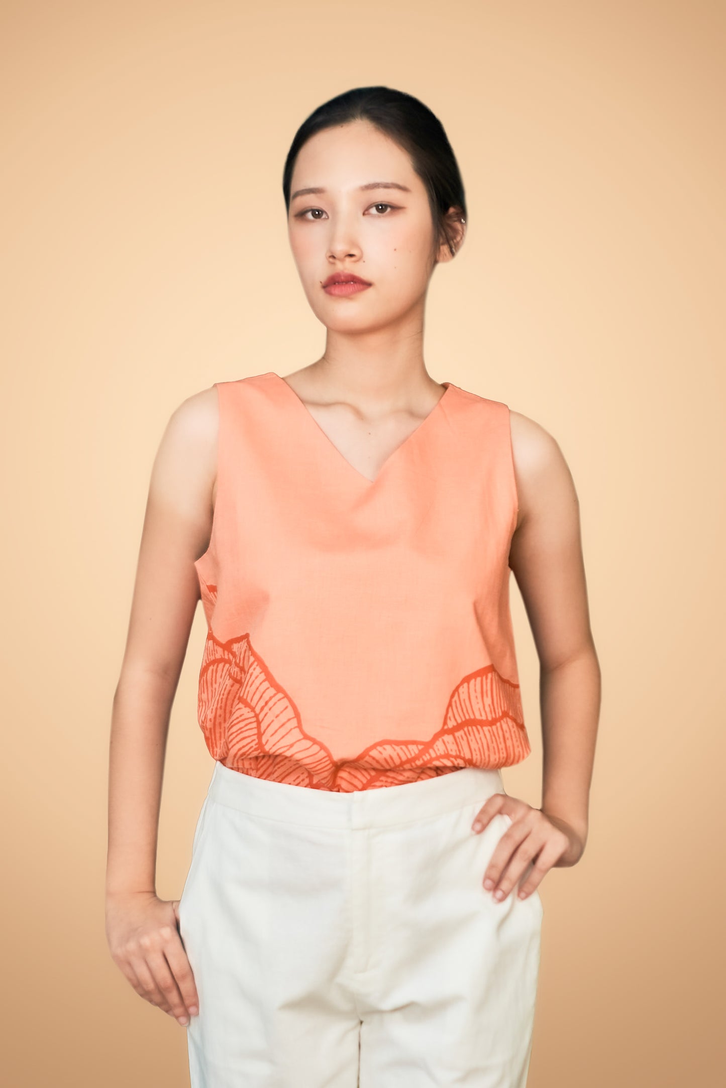 Printed Layered Sleeveless Top