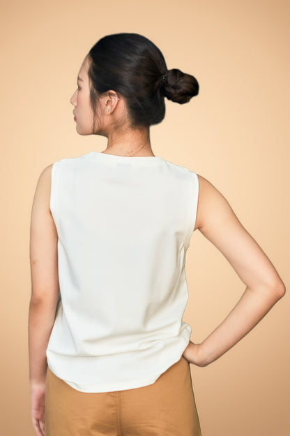 Embroidered Sleeveless Top