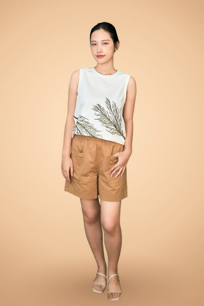 Embroidered Sleeveless Top