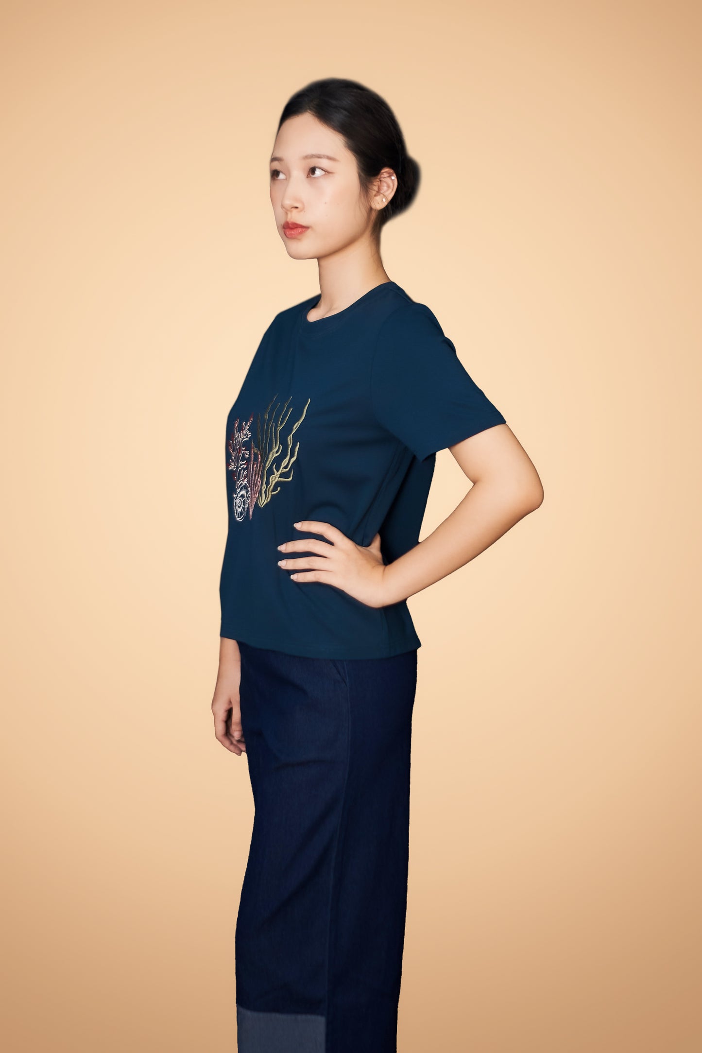 Embroidered Short Sleeve Top