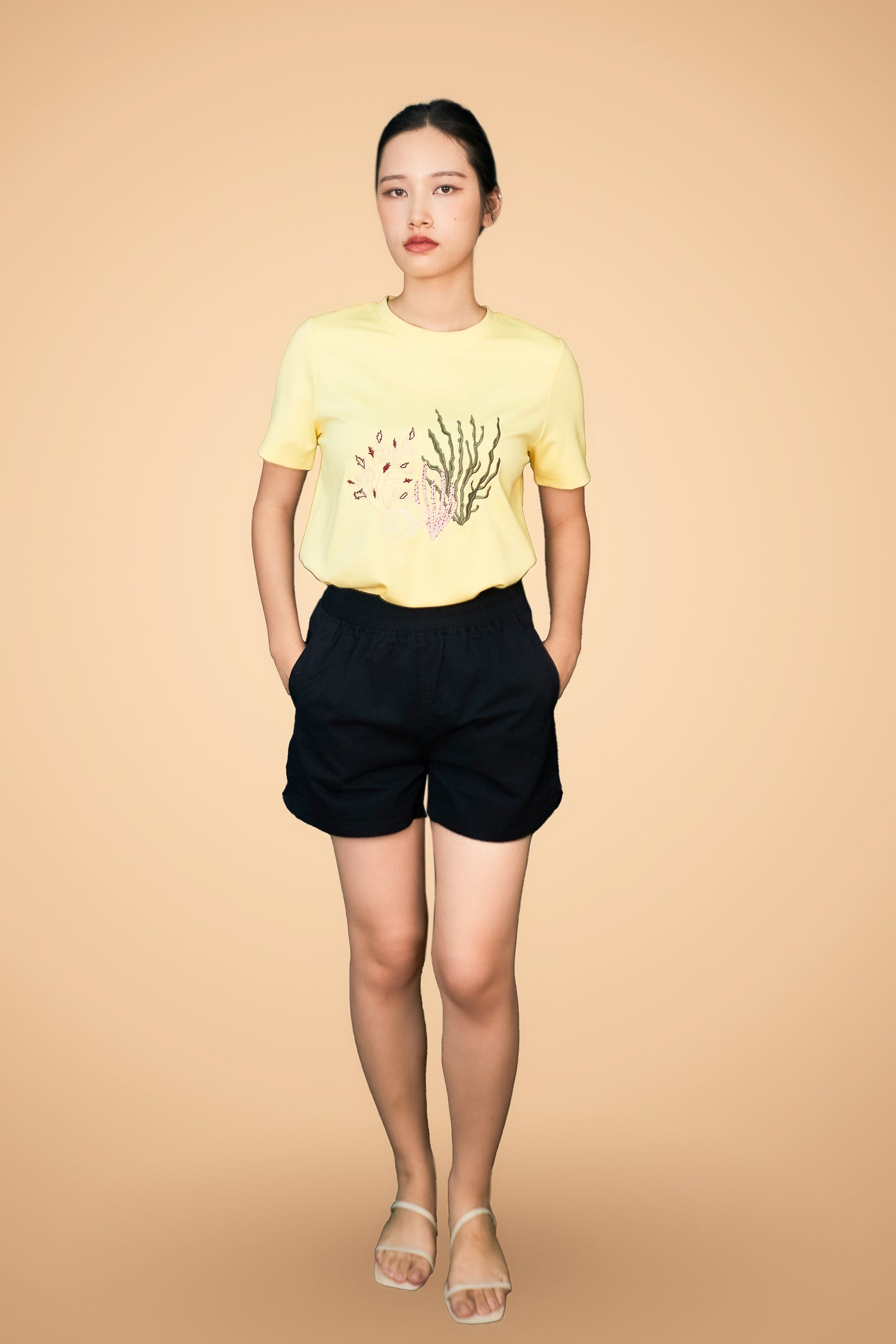 Embroidered Short Sleeve Top