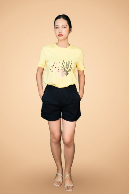 Embroidered Short Sleeve Top