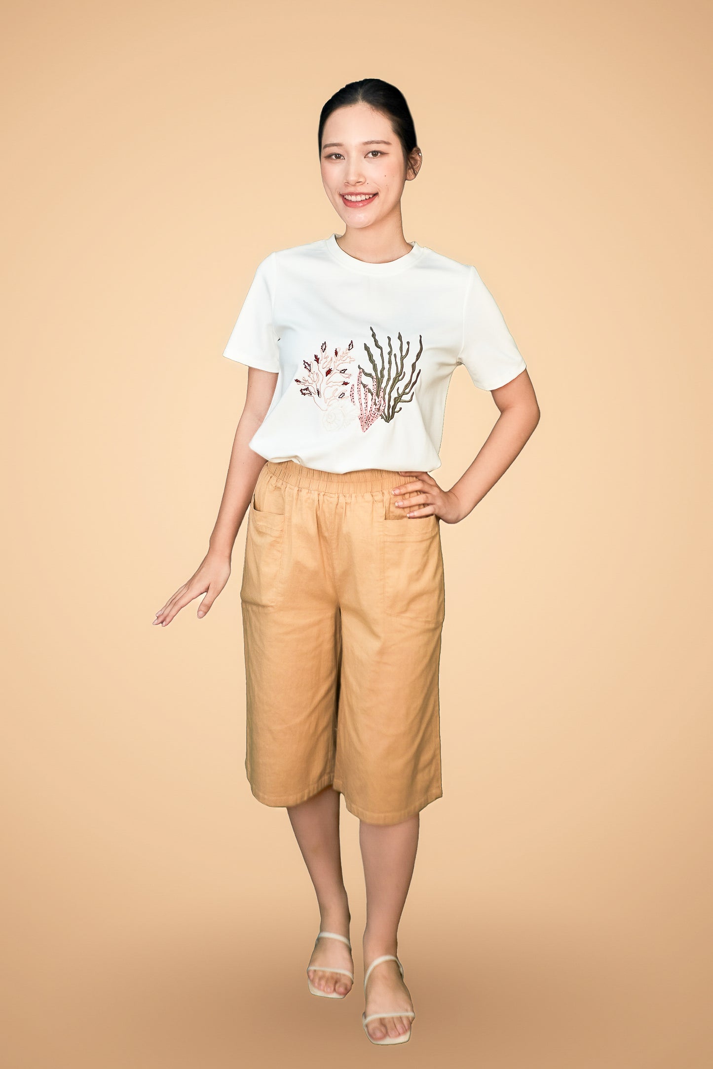 Embroidered Short Sleeve Top