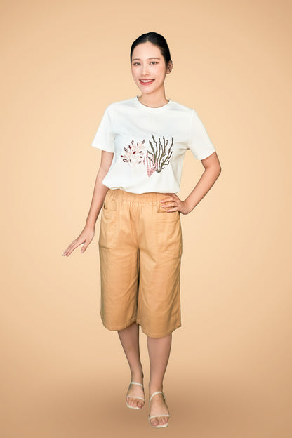 Embroidered Short Sleeve Top