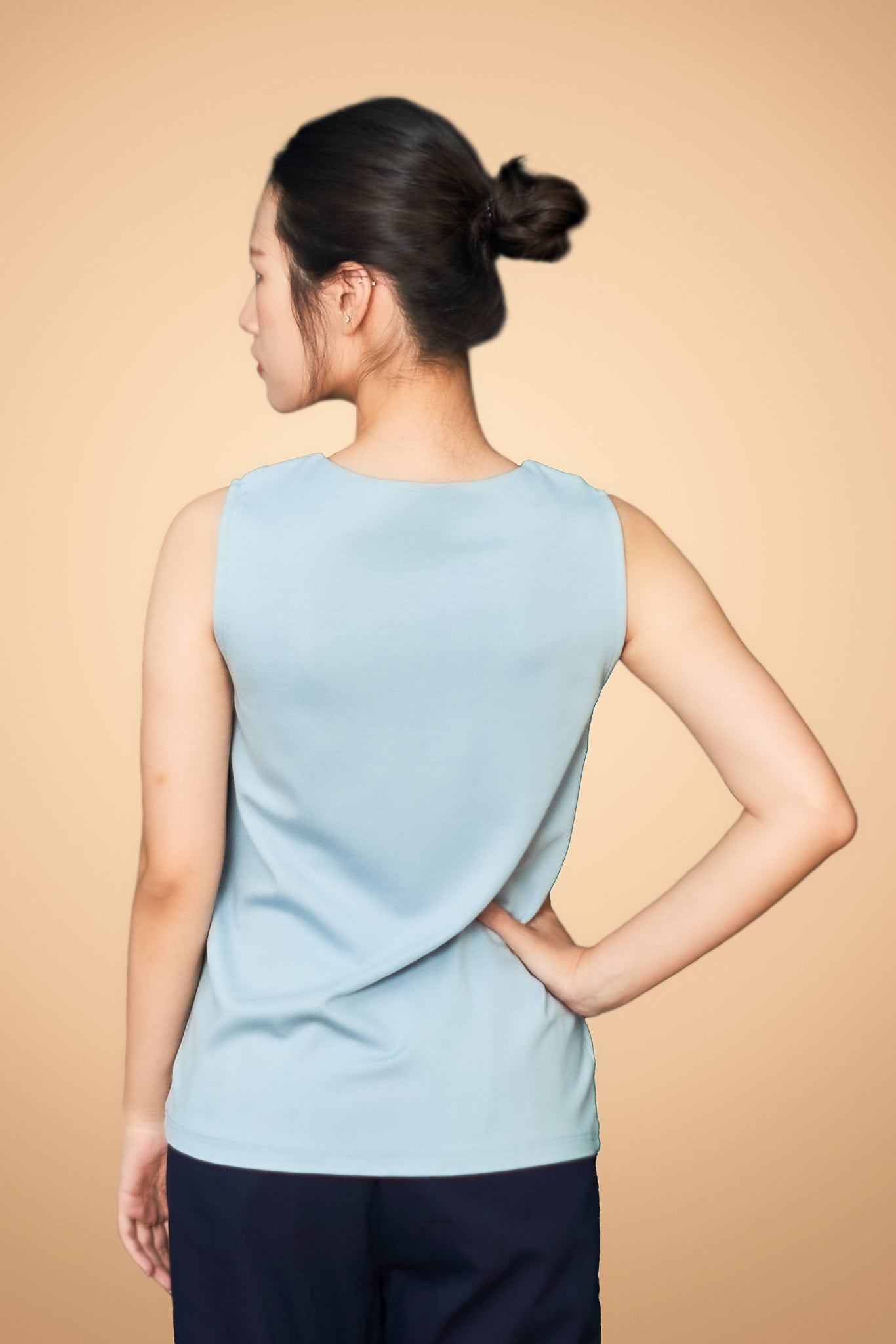 Embroidered Sleeveless V Neck Top