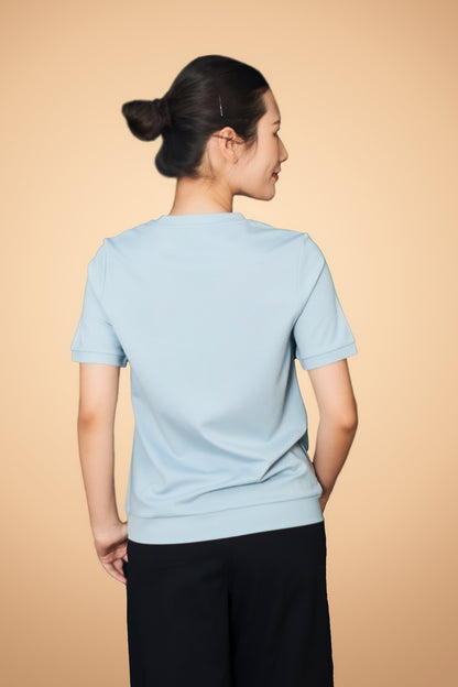 Embroidered Short Sleeve Top