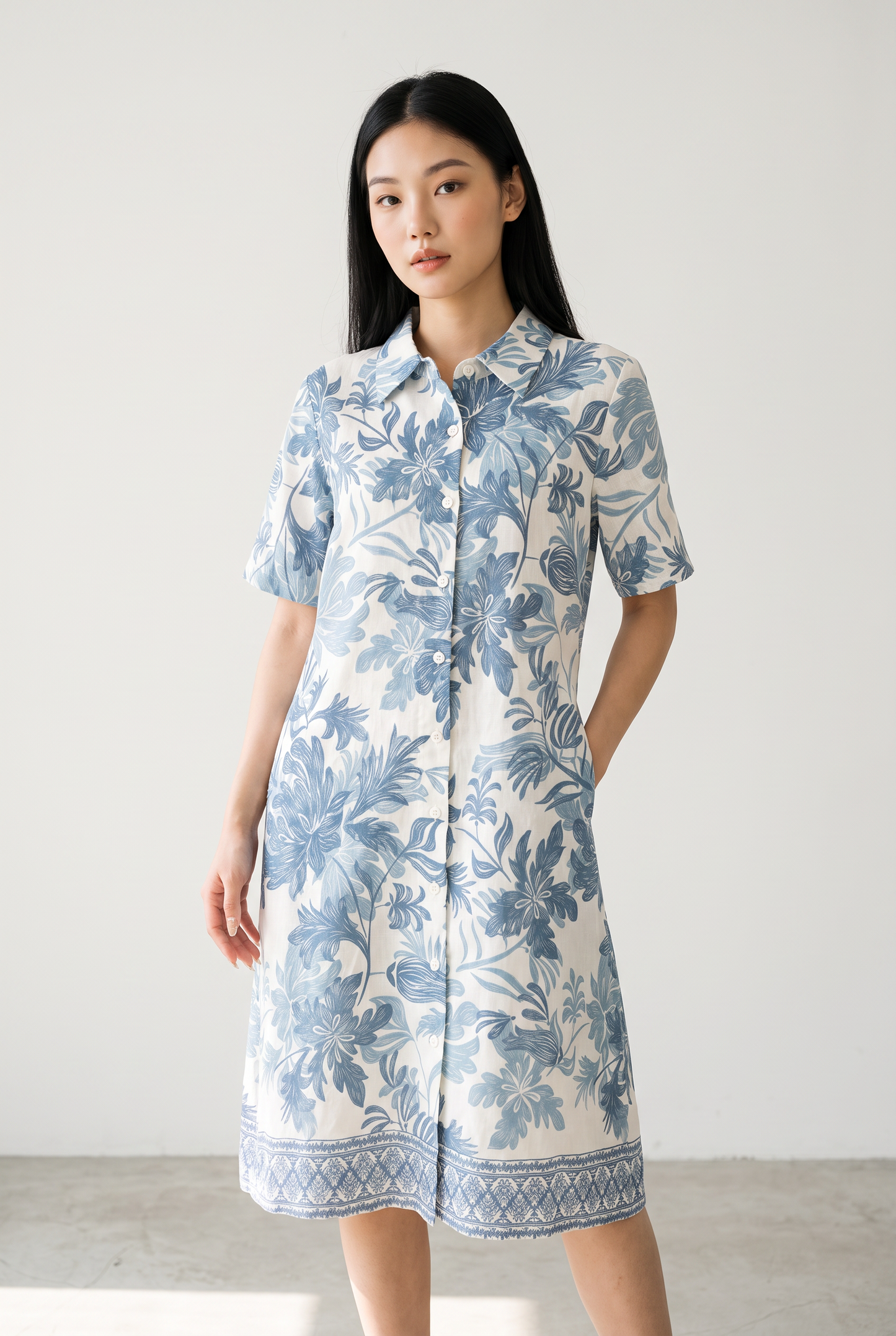 PRINTED SHORT SLEEVE SHORT DRESS